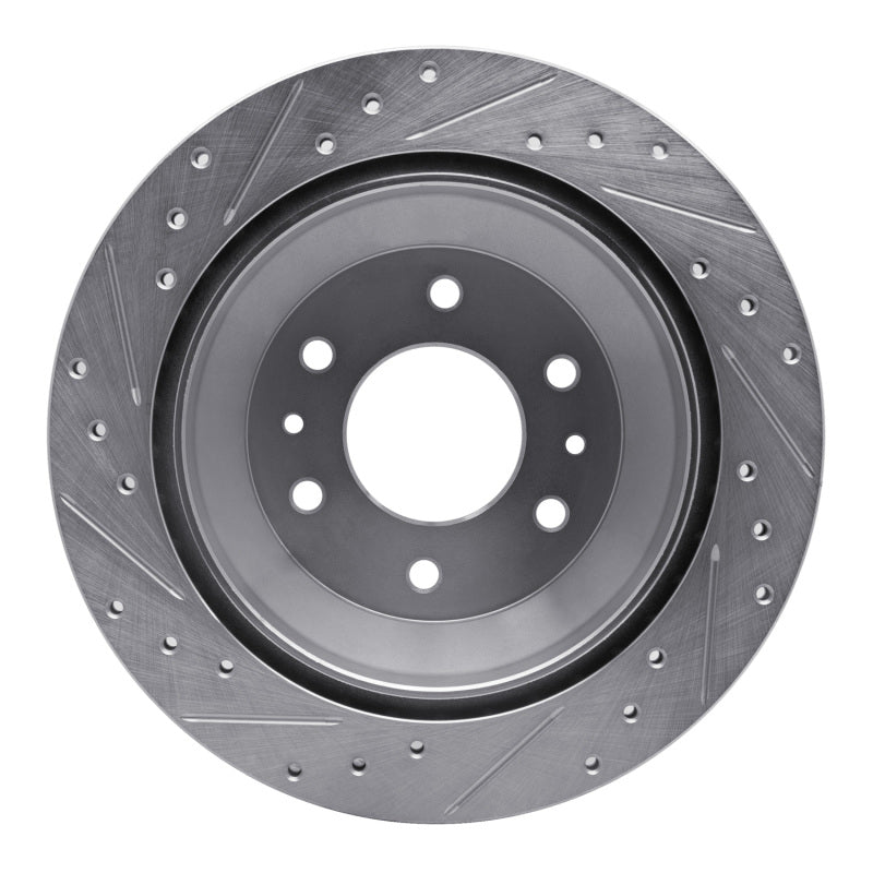 R1 Concepts R1 02-09 Buick Rainier Rear Right Drilled & Slotted Silver Brake Rotor