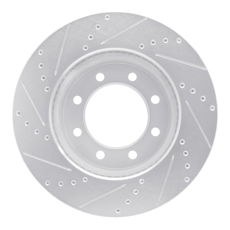 R1 Concepts R1 09-25 Dodge Ram 3500 Front Right Drilled & Slotted Silver Brake Rotor