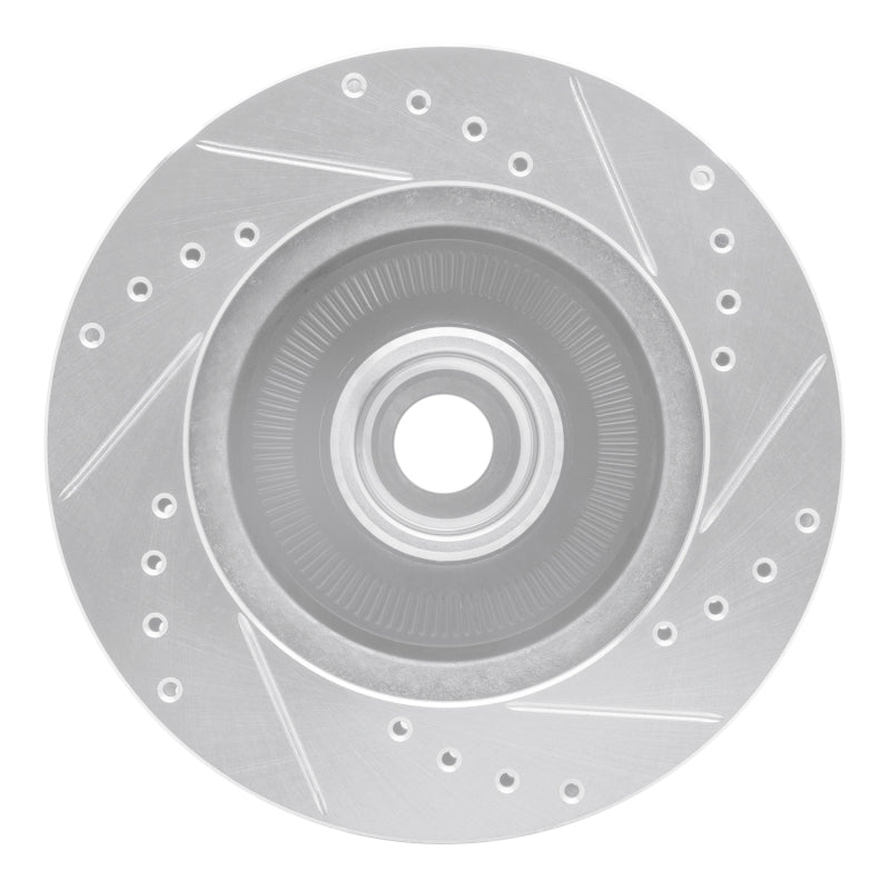 R1 Concepts R1 84-87 Lincoln Mark VII Front Left Drilled & Slotted Silver Brake Rotor
