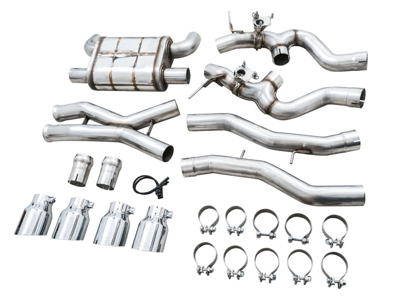 AWE Tuning SwitchPath Cat-Back Exhaust for BMW G8X M3/M4 - Chrome Silver Tips