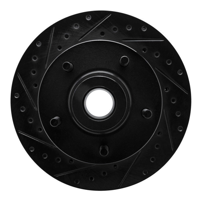 R1 Concepts R1 1985-1997 Dodge Ramcharger RWD Front Left Drilled & Slotted Black Brake Rotor