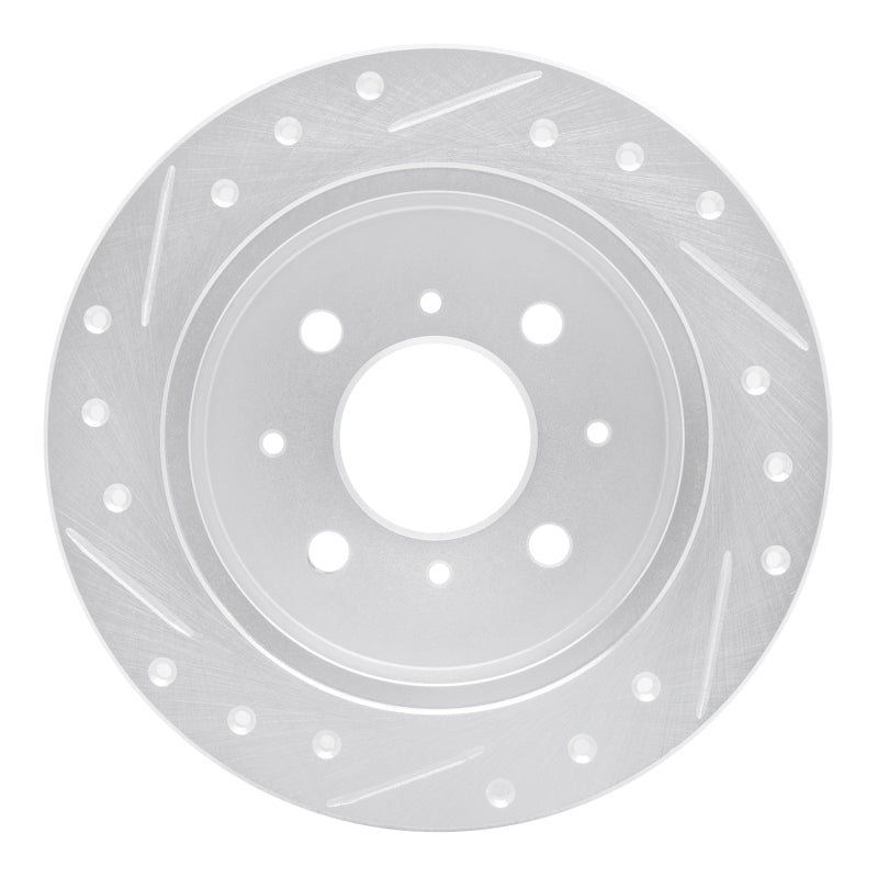 R1 Concepts R1 88-01 Acura Integra Rear Right Drilled & Slotted Silver Brake Rotor