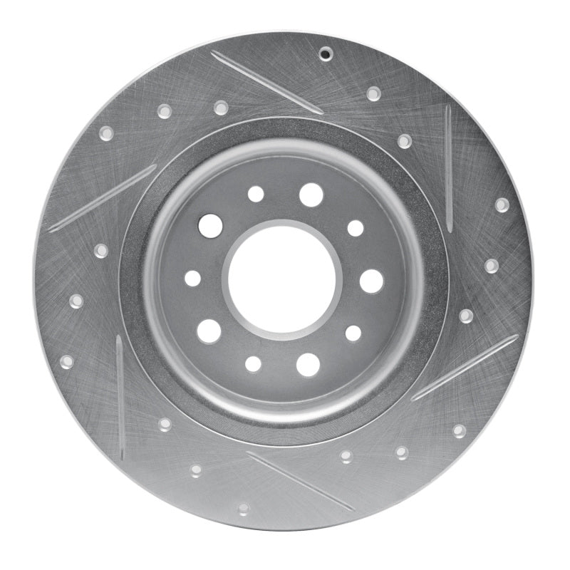 R1 Concepts R1 14-19 Fiat 500L Rear Left Drilled & Slotted Silver Brake Rotor