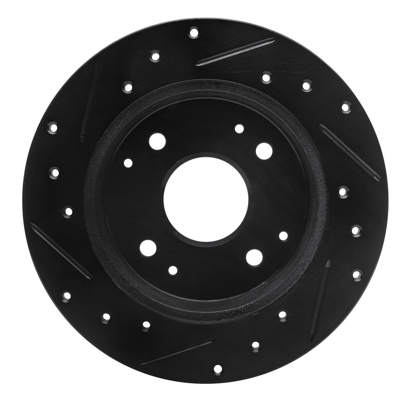 R1 Concepts R1 98-02 Acura CL Rear Right Drilled & Slotted Black Brake Rotor
