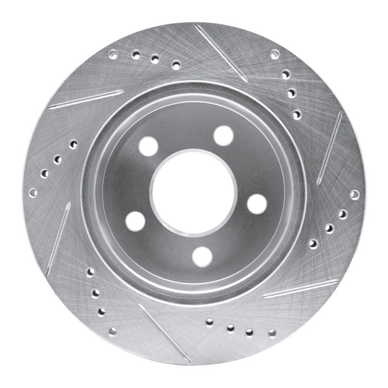 R1 Concepts R1 99-06 Jeep Cherokee Front Left Drilled & Slotted Silver Brake Rotor