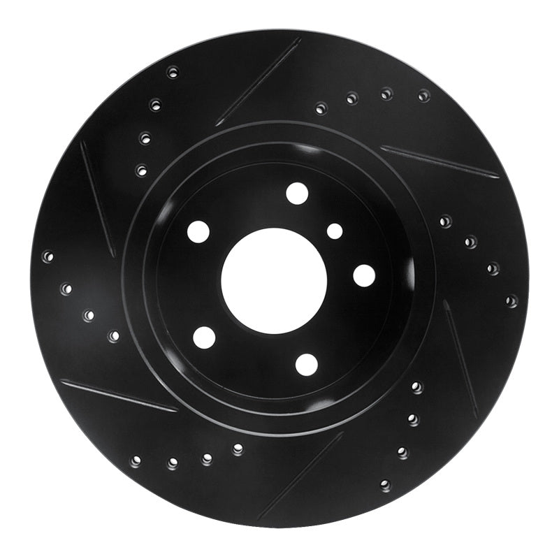 R1 Concepts R1 99-04 Land Rover Discovery Front Right Drilled & Slotted Black Brake Rotor