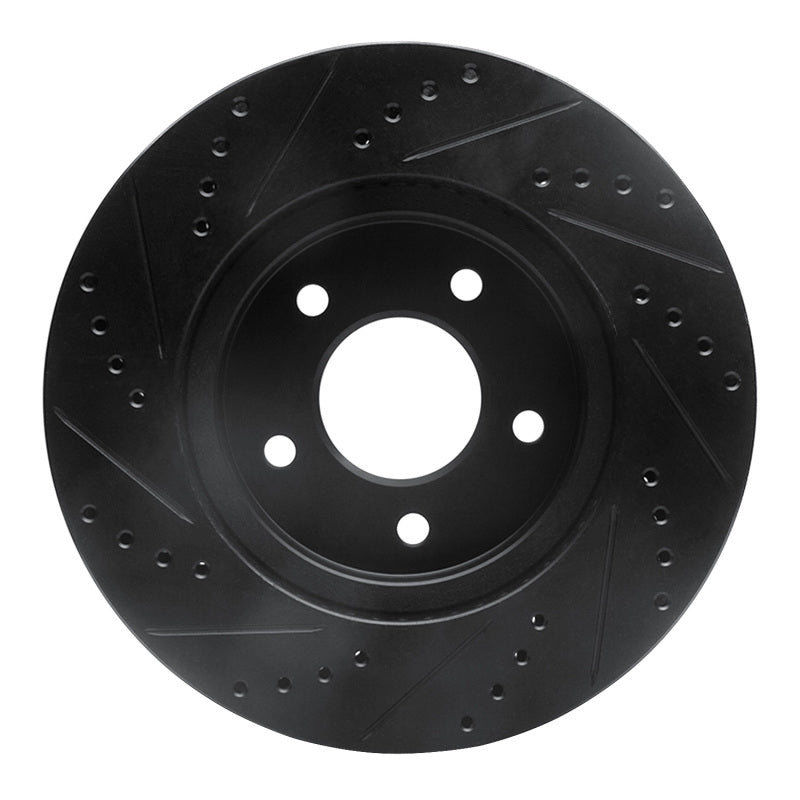 R1 Concepts R1 02-07 Chevrolet Equinox Front Right Drilled & Slotted Black Brake Rotor