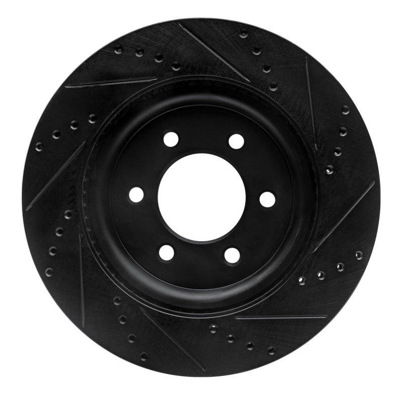 R1 Concepts R1 2021-2025 Ford Bronco Front Left Drilled & Slotted Black Brake Rotor
