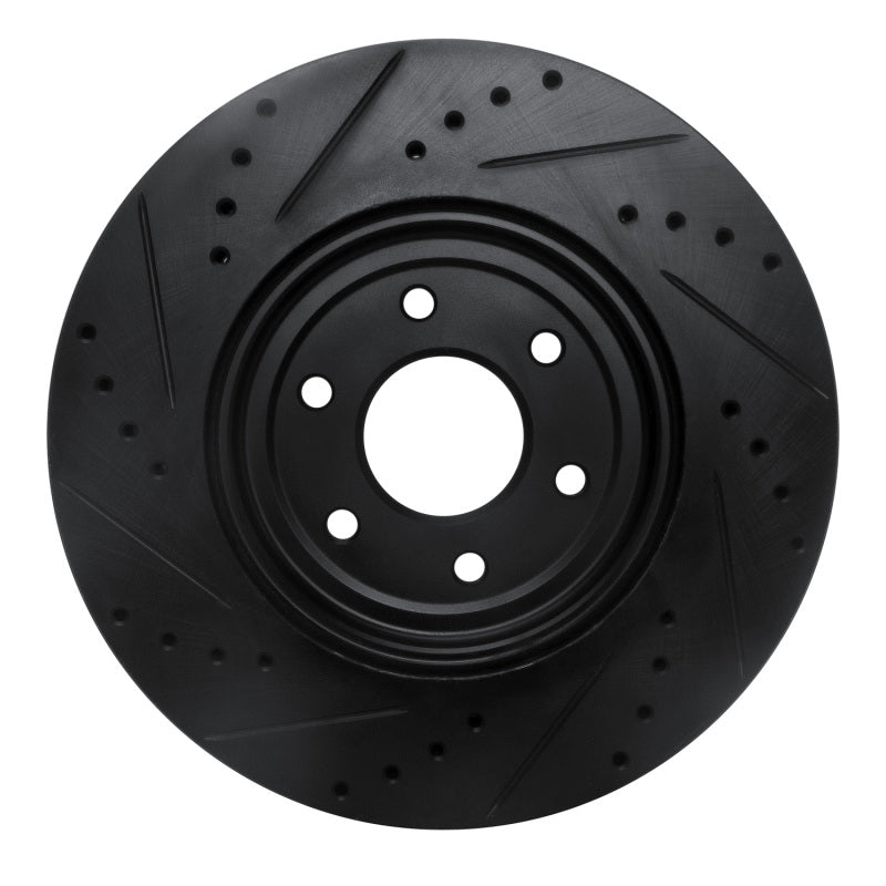 R1 Concepts R1 08-11 Nissan Pathfinder Front Right Drilled & Slotted Black Brake Rotor
