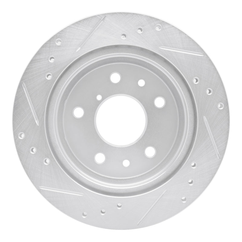 R1 Concepts R1 86-91 Mazda RX-7 Rear Right Drilled & Slotted Silver Brake Rotor