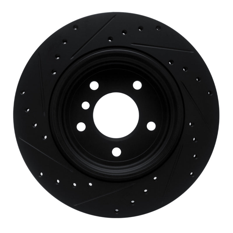 R1 Concepts R1 01-06 BMW 330I Rear Right Drilled & Slotted Black Brake Rotor