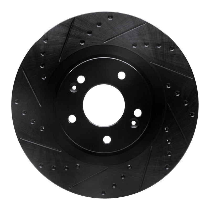 R1 Concepts R1 15-20 Kia Sorento Front Left Drilled & Slotted Black Brake Rotor