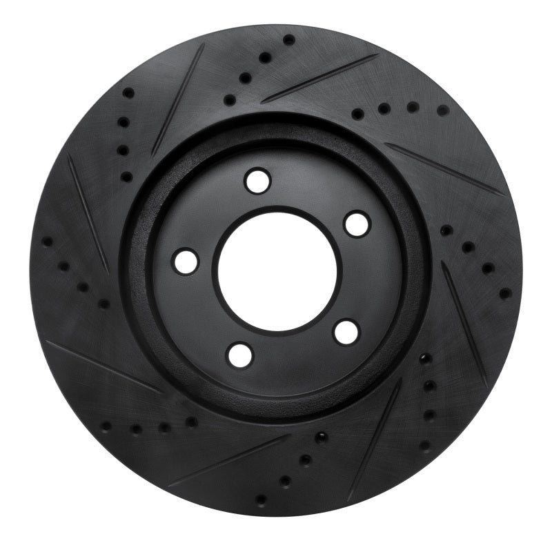 R1 Concepts R1 04-08 Chrysler Pacifica Front Right Drilled & Slotted Black Brake Rotor