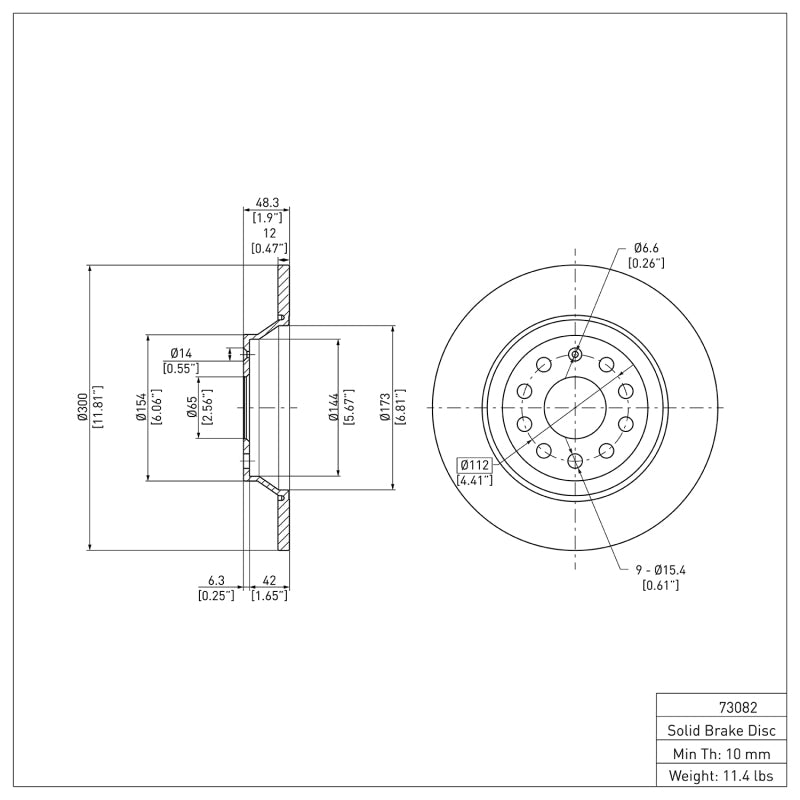 DFC 16-25 Audi Q3 Rear Brake Rotor