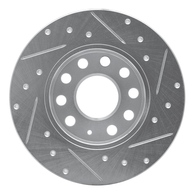 R1 Concepts R1 05-13 Audi A3 Rear Left Drilled & Slotted Silver Brake Rotor