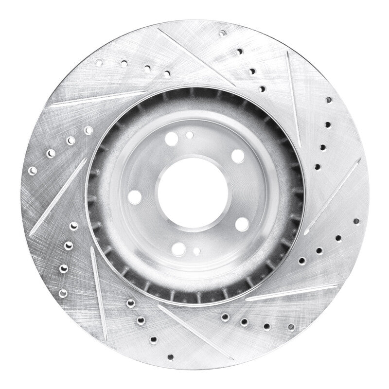 R1 Concepts R1 19-22 Hyundai Veloster N Front Left Drilled & Slotted Silver Brake Rotor