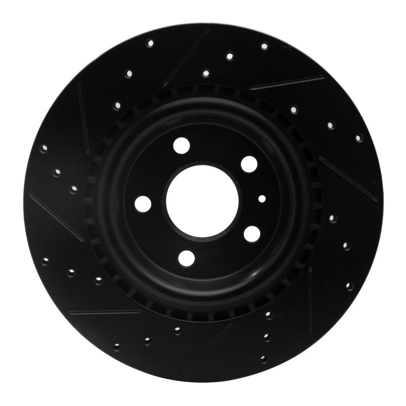 R1 Concepts R1 2008-2025 Audi A4 (Mexico) Rear Right Drilled & Slotted Black Brake Rotor