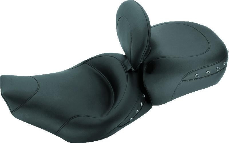 Mustang Motorcycle Mustang 97-07 Harley Rd King,06-07 Str Glide,00-05 Eagle Solo Seat w /DBR Black Pearls - Black