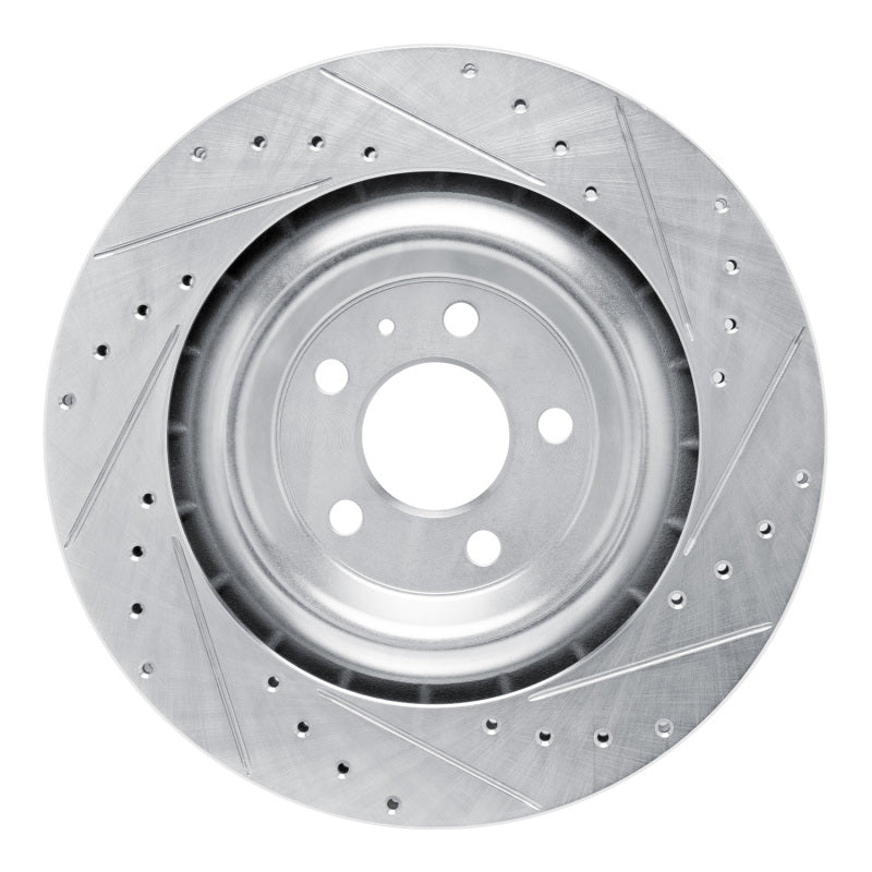 R1 Concepts R1 15-18 Porsche Macan Rear Left Drilled & Slotted Silver Brake Rotor
