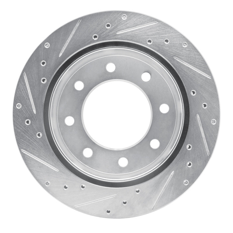 R1 Concepts R1 99-25 Chevrolet Express 3500 Rear Right Drilled & Slotted Silver Brake Rotor