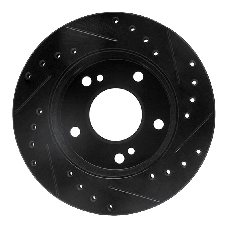 R1 Concepts R1 94-96 Nissan 240SX Front Left Drilled & Slotted Black Brake Rotor