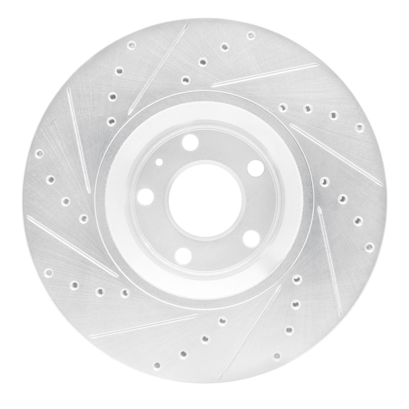 R1 Concepts R1 05-11 Audi A6 Quattro Front Right Drilled & Slotted Silver Brake Rotor