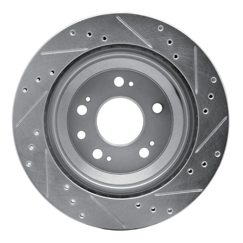 R1 Concepts R1 2005-2012 Acura RL Rear Left Drilled & Slotted Silver Brake Rotor