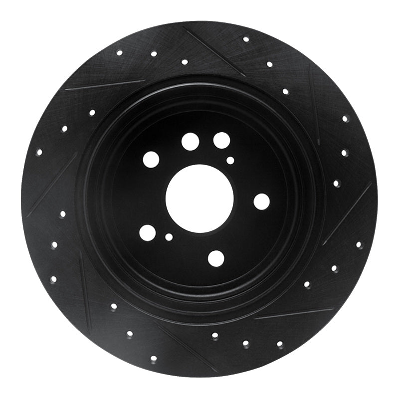 R1 Concepts R1 04-05 Toyota RAV4 Rear Left Drilled & Slotted Black Brake Rotor