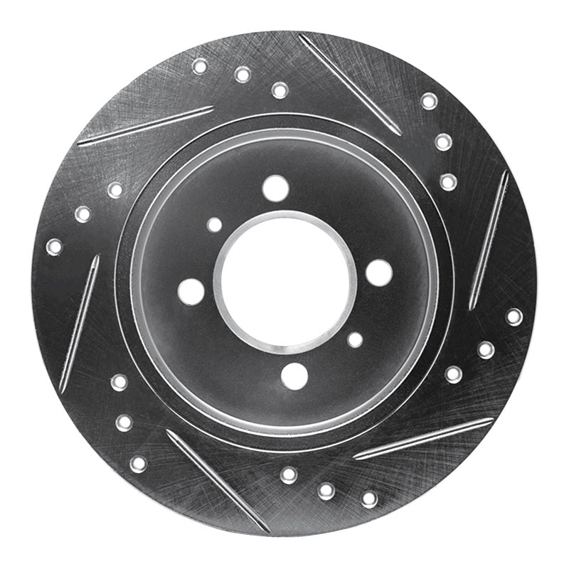 R1 Concepts R1 91-94 Nissan SENTRA Rear Left Drilled & Slotted Silver Brake Rotor