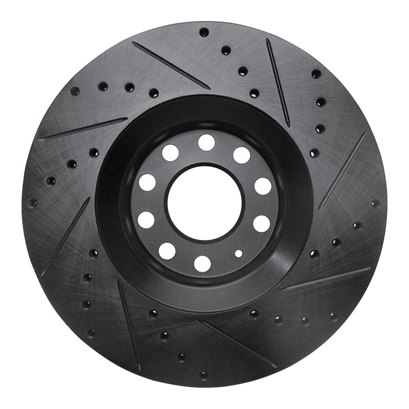 R1 Concepts R1 98-09 Audi A4 (Mexico) Front Left Drilled & Slotted Black Brake Rotor