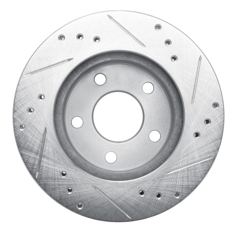 R1 Concepts R1 86-92 Ford Thunderbird Front Left Rear Left Drilled & Slotted Silver Brake Rotor