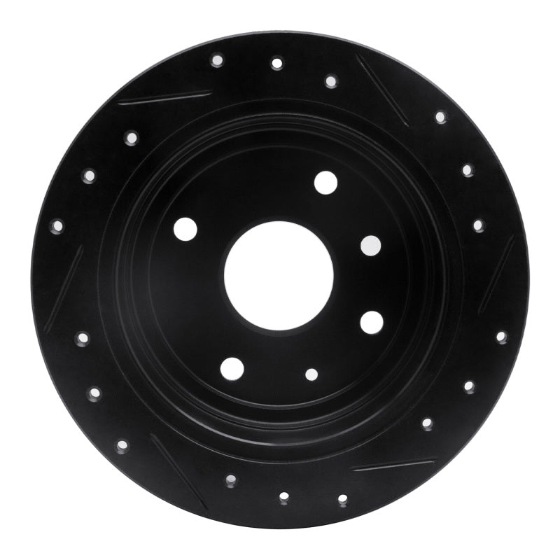R1 Concepts R1 04-10 Chevrolet Optra (USA/Canada) Rear Left Drilled & Slotted Black Brake Rotor