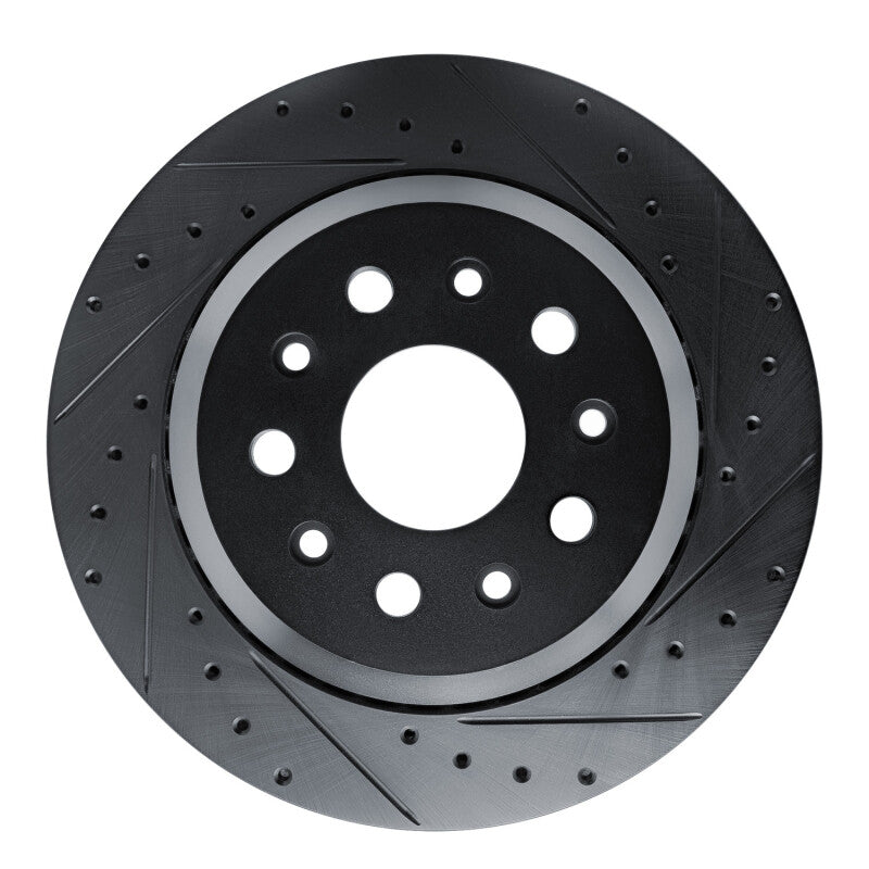 R1 Concepts R1 20-25 Jeep Gladiator Rear Right Drilled & Slotted Black Brake Rotor