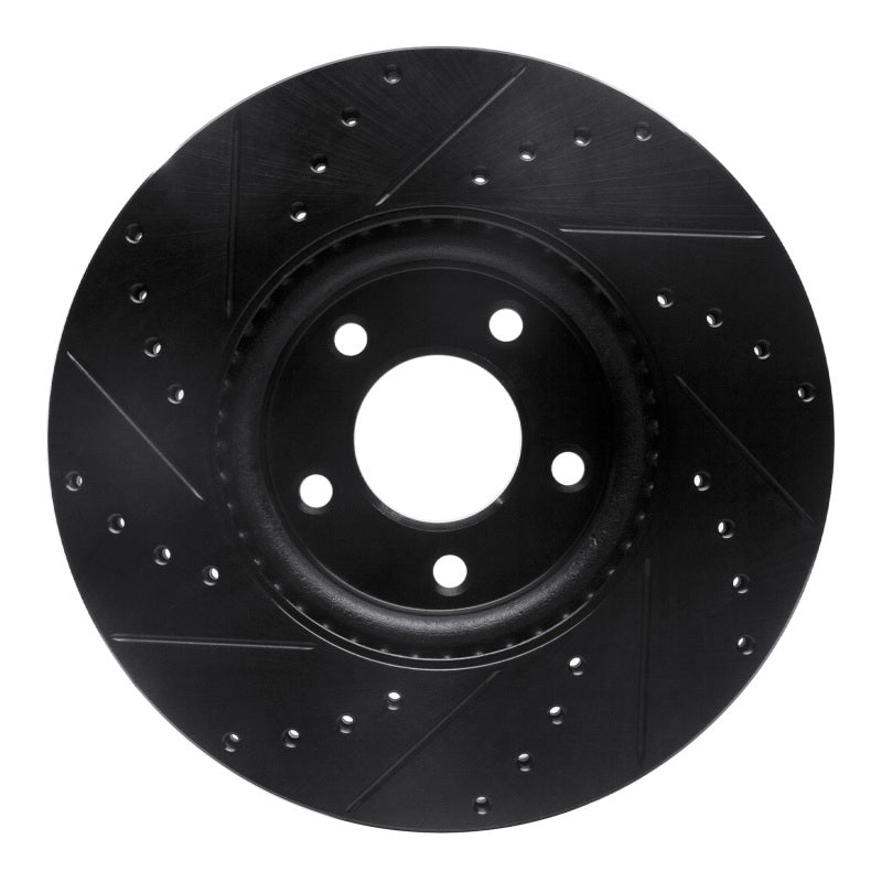 R1 Concepts R1 07-13 Mazda 3 Front Right Drilled & Slotted Black Brake Rotor