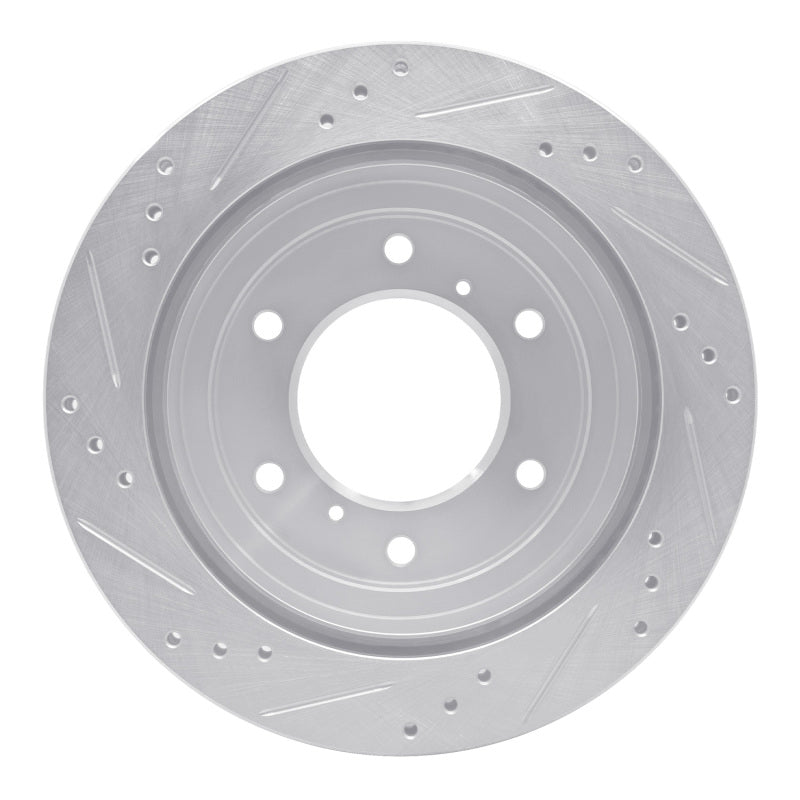 R1 Concepts R1 00-06 Mitsubishi Montero Rear Right Drilled & Slotted Silver Brake Rotor
