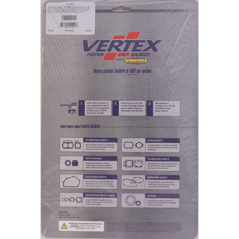 Vertex Pistons Vertex Gaskets 2016 Polaris ACE 900 EFI EPS Ignition Cover Gasket Kit