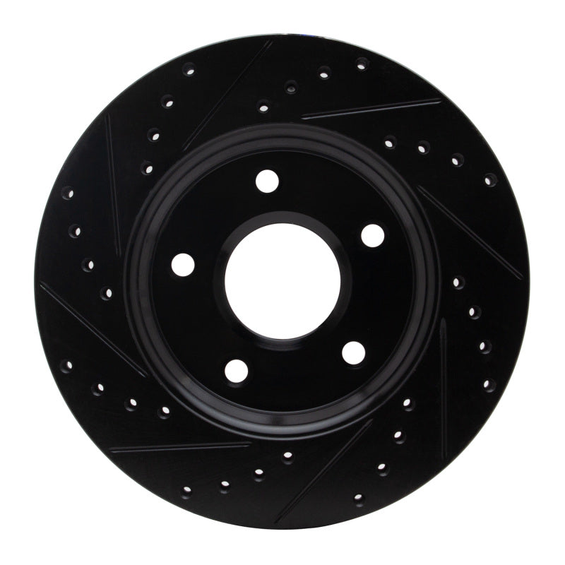 R1 Concepts R1 08-16 Chrysler Town & Country Front Right Drilled & Slotted Black Brake Rotor