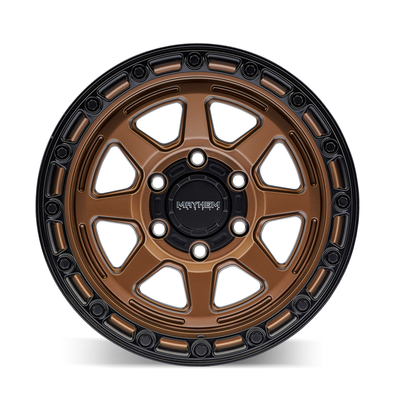 Mayhem 8306 Ridgeline 17x8.5 / 6x139.7 BP / 6mm Offset / 106.1mm Hub Satin Bronze/Black Lip Wheel