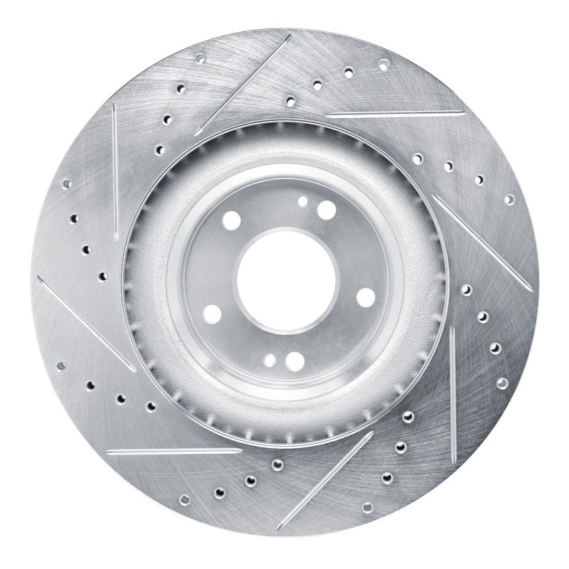 R1 Concepts R1 19-22 Hyundai Veloster N Front Right Drilled & Slotted Silver Brake Rotor