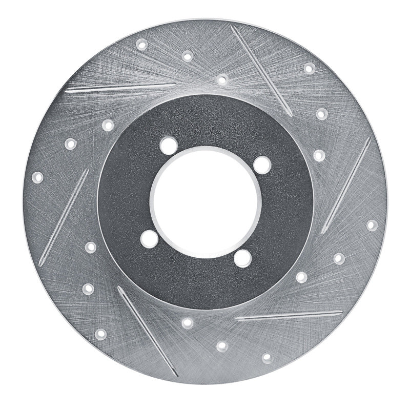 R1 Concepts R1 77-80 Nissan 810 Front Right Drilled & Slotted Silver Brake Rotor