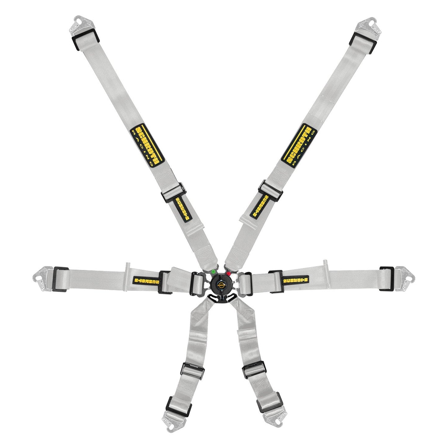 SCHROTH 94530A-9 SEAT BELT FLEXI 6-POINT 2" (50 MM) 2X2 SILVER FIA 8853-2016