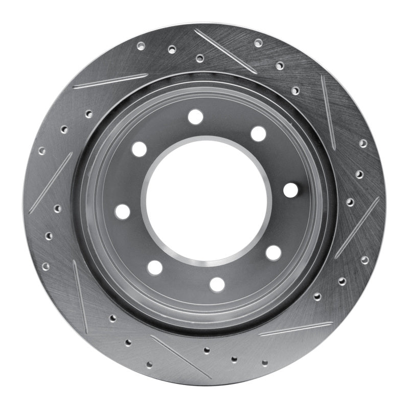 R1 Concepts R1 00-11 Cadillac DTS Rear Left Drilled & Slotted Silver Brake Rotor