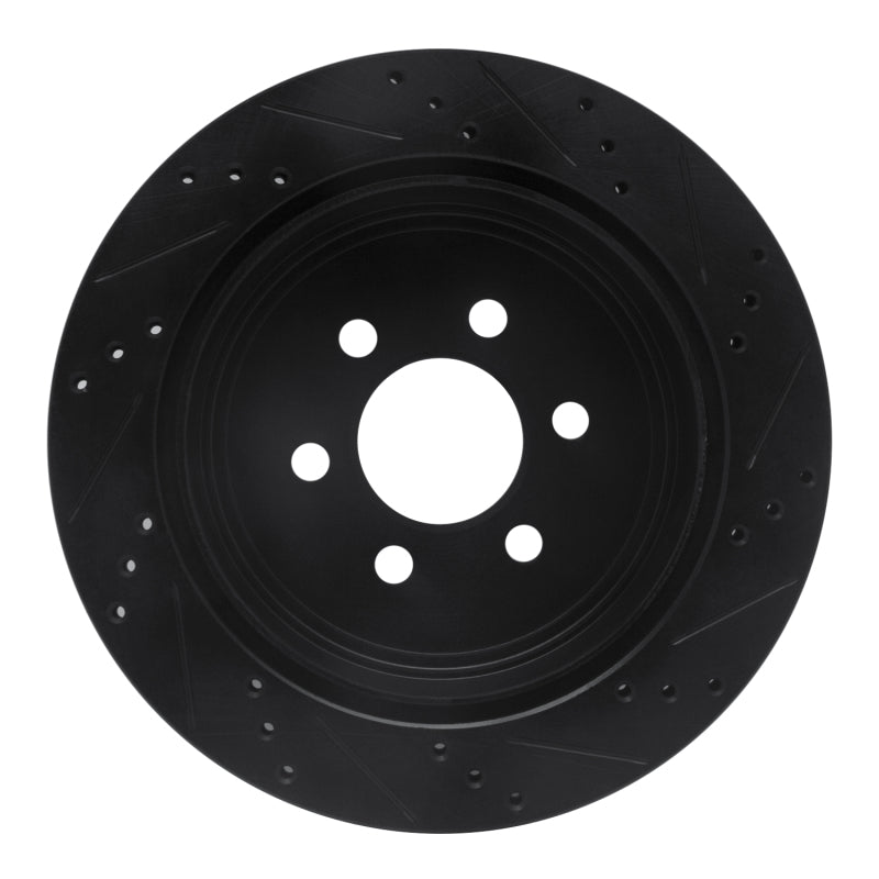 R1 Concepts R1 03-03 Dodge Durango Rear Left Drilled & Slotted Black Brake Rotor
