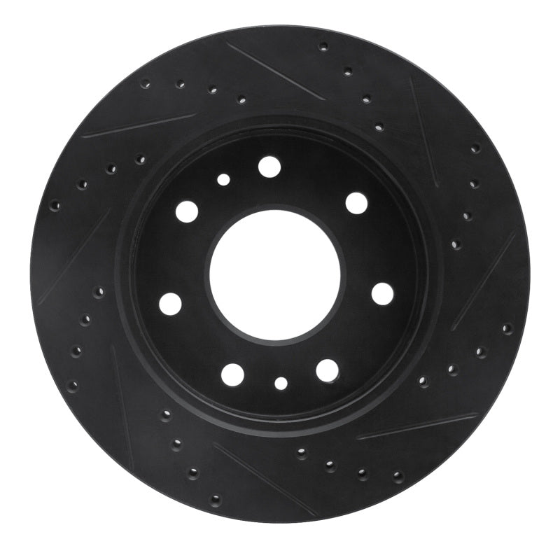 R1 Concepts R1 09-09 Ford F-150 RWD Front Left Drilled & Slotted Black Brake Rotor