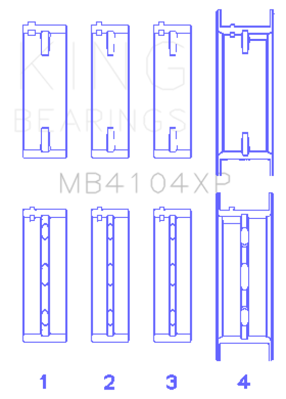 King Engine Bearings Nissan VG30DE/VG30DETT (Size +.025) Performance Main Bearing Set