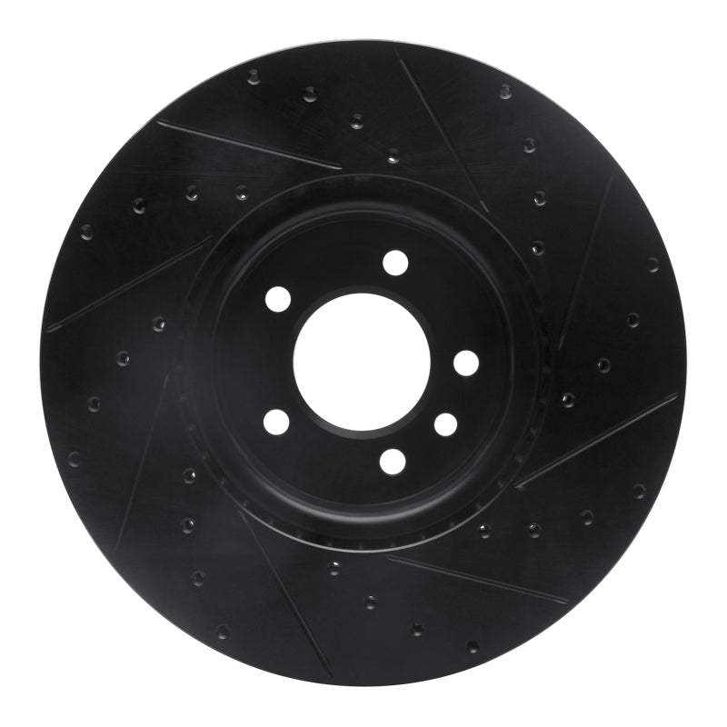 R1 Concepts R1 18-20 Land Rover Range Rover Front Left Drilled & Slotted Black Brake Rotor