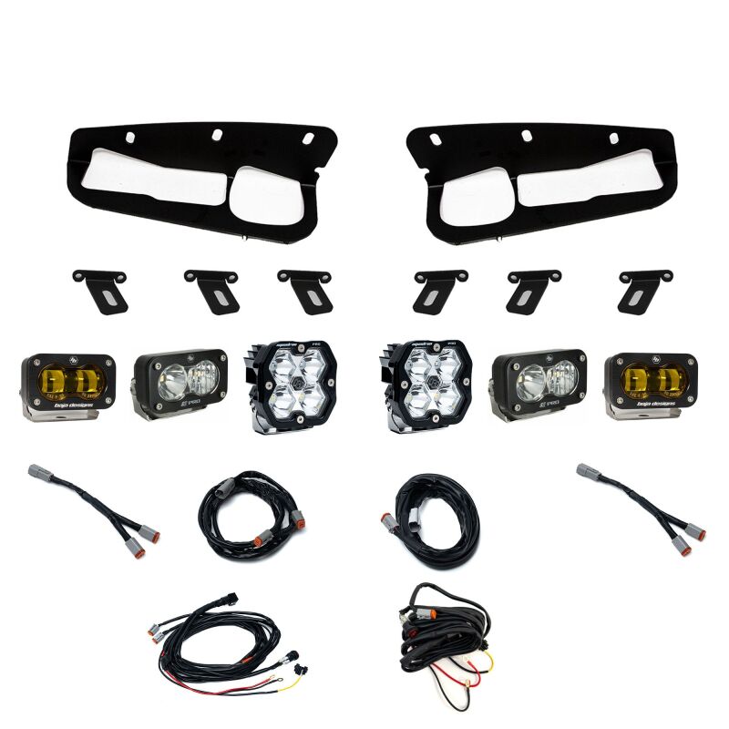 Baja Designs 21-25 Ford Bronco Squadron 2.0 Pro (Spot) & S2 Pro D/C Clr / S2 SAE Ambr FPK Steel Bmpr
