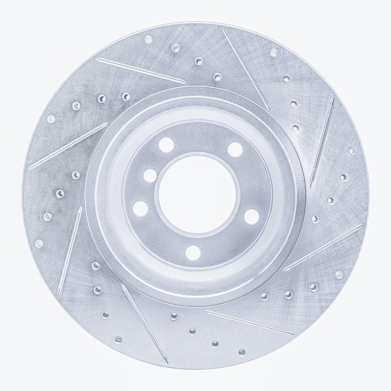 R1 Concepts R1 06-12 BMW 330XI Front Left Drilled & Slotted Silver Brake Rotor