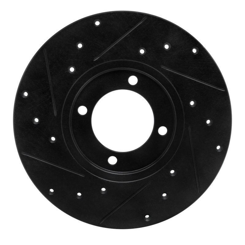 R1 Concepts R1 76-81 Toyota Celica Front Right Drilled & Slotted Black Brake Rotor