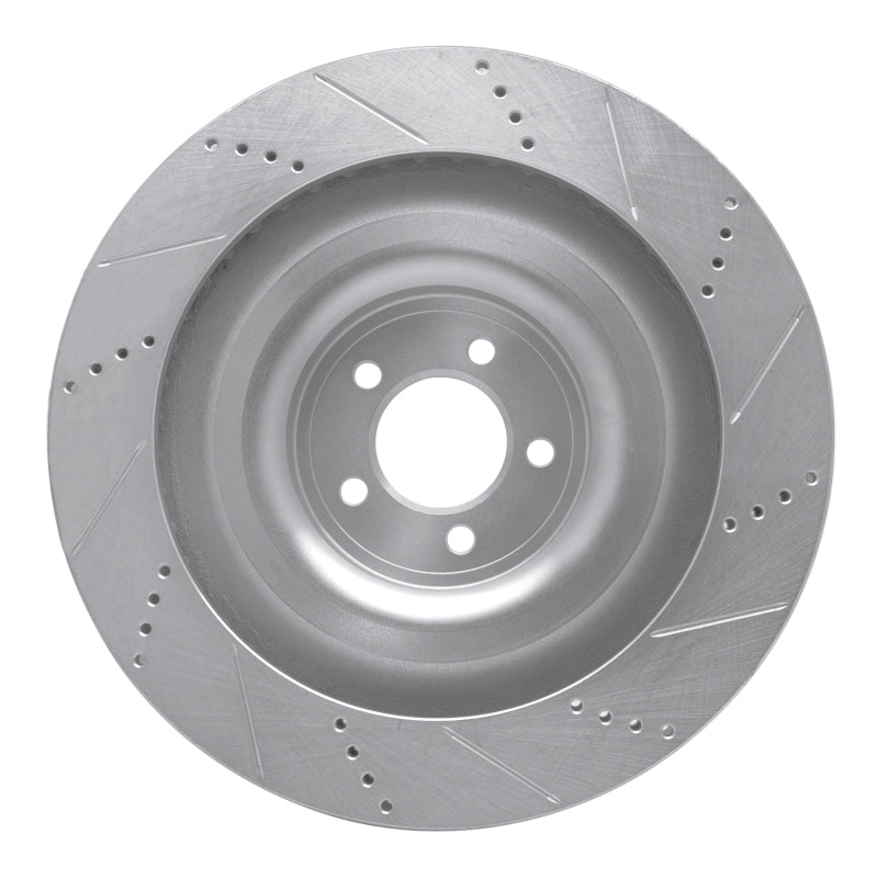 R1 Concepts R1 08-09 Jaguar XKR Right Front Drilled & Slotted Silver Brake Rotor